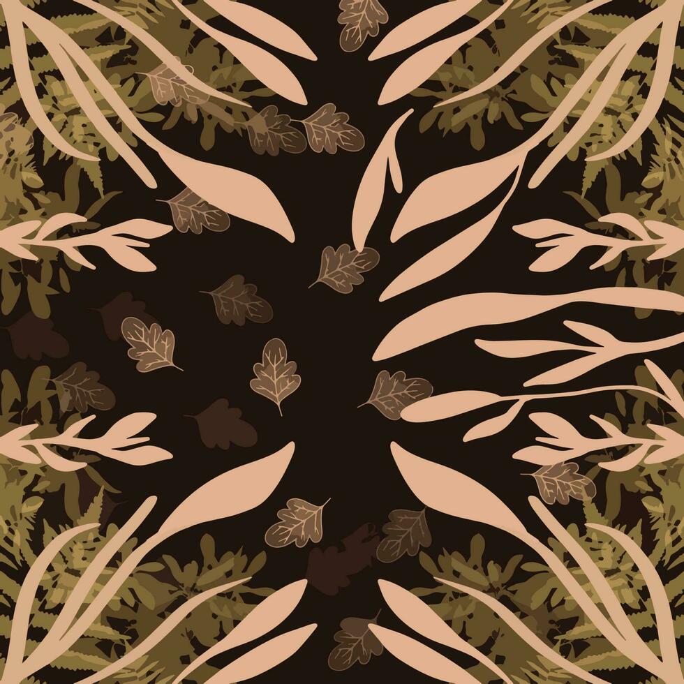 foliage leaves pattern background design vector
