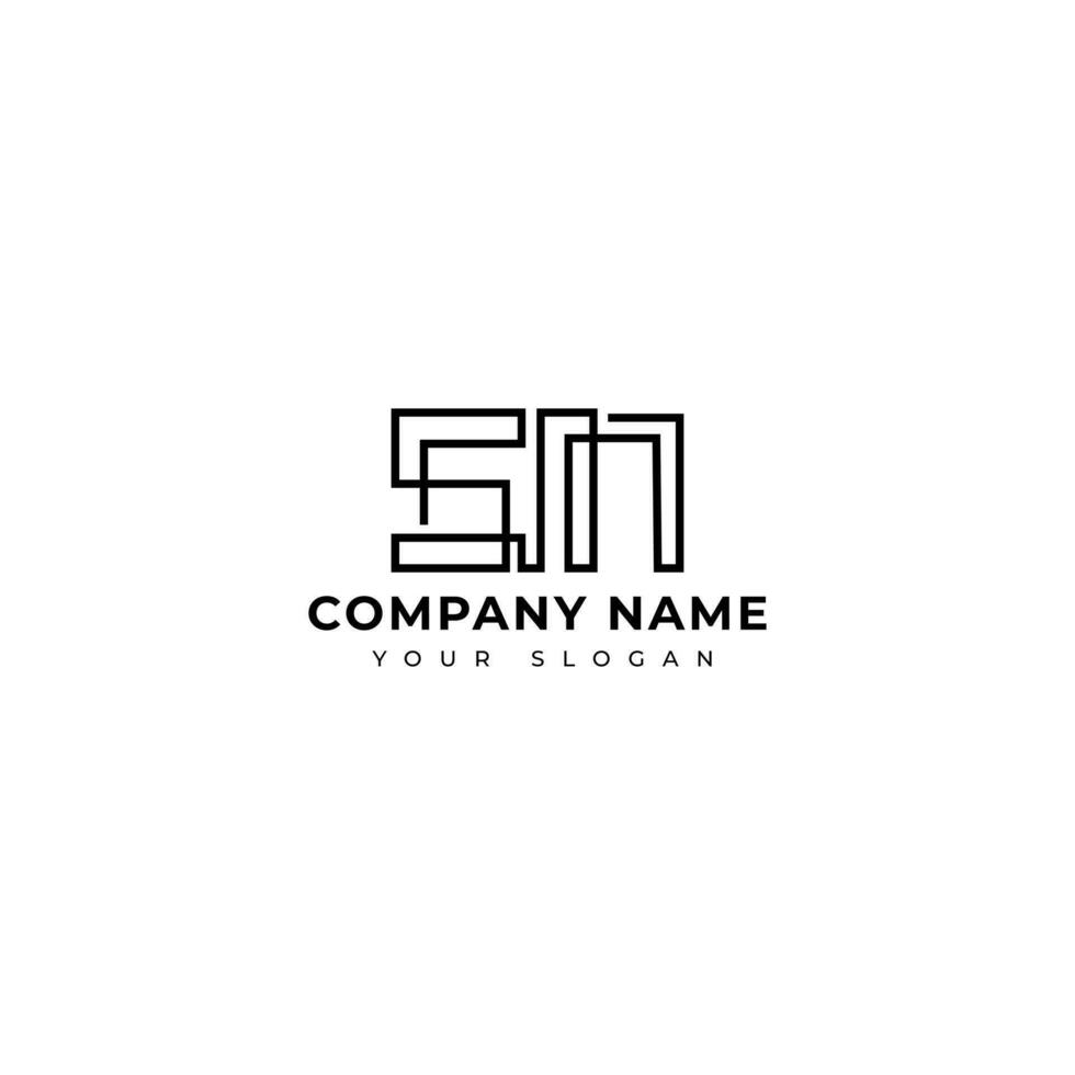 Modern Sn Initial logo vector design
