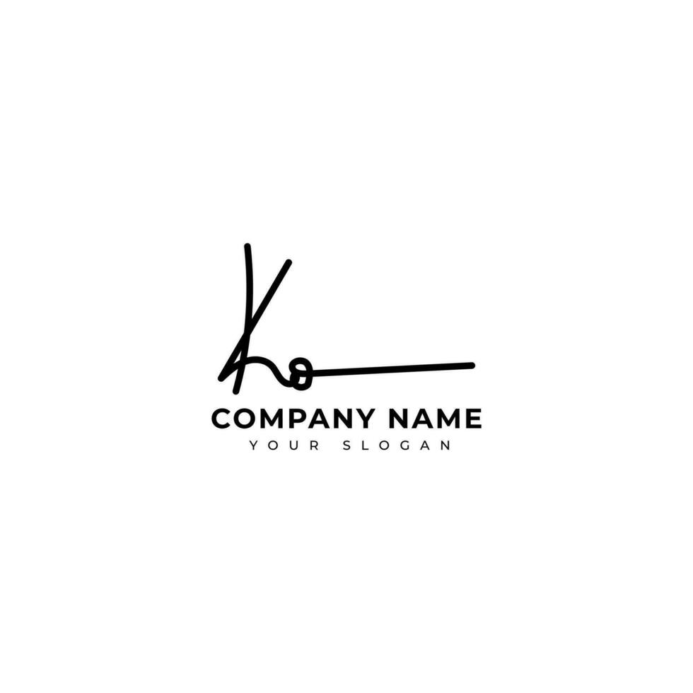 Ko Initial signature logo vector design