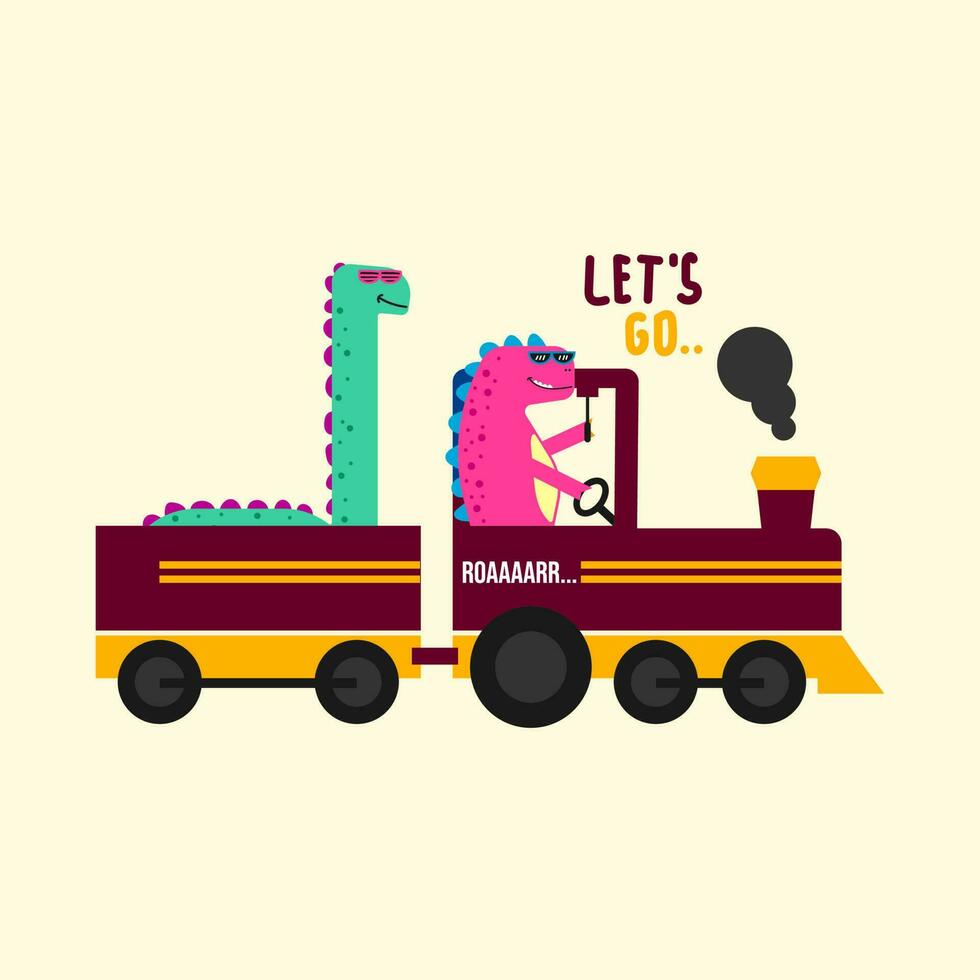 cute dinosaur vector for tee print and background wallpaper