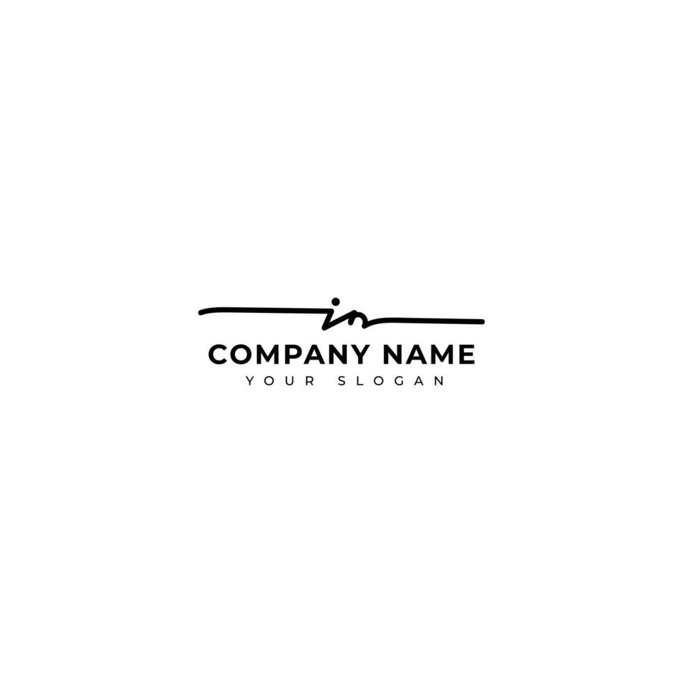 In Initial signature logo vector design