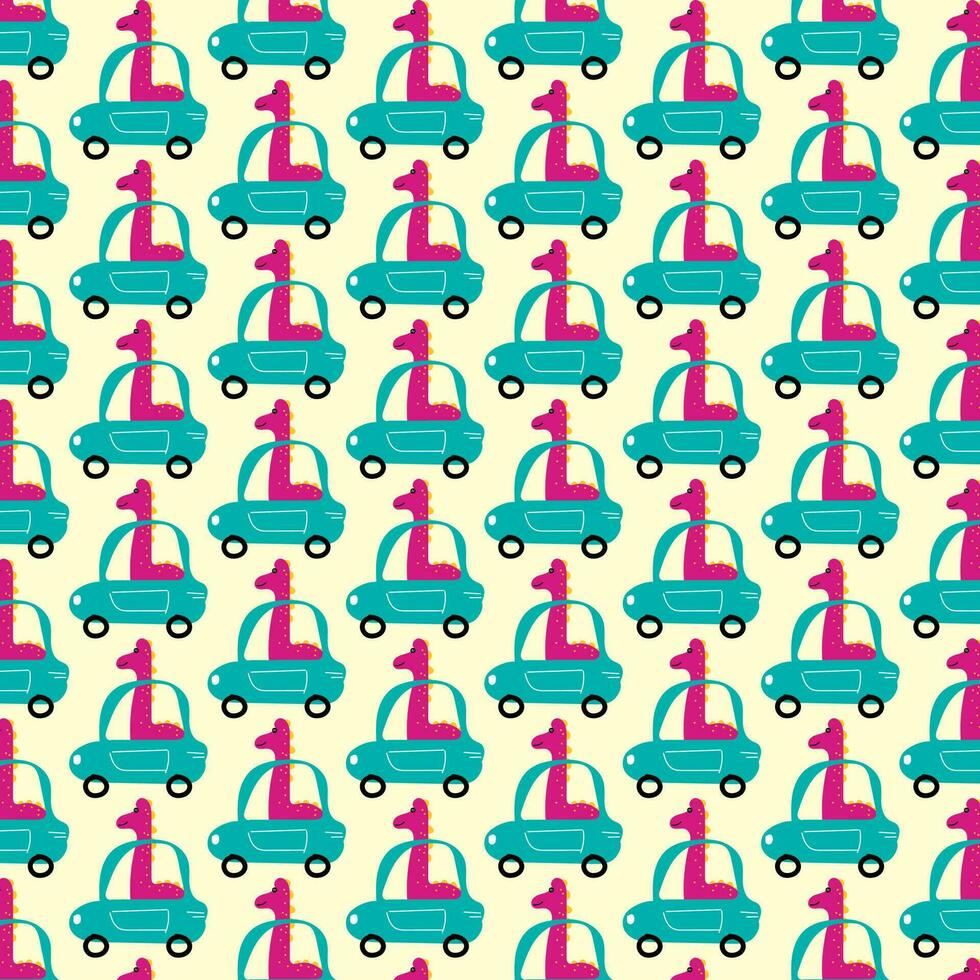 Cute dinosaur vector design for wallpaper, background, fabric and textile