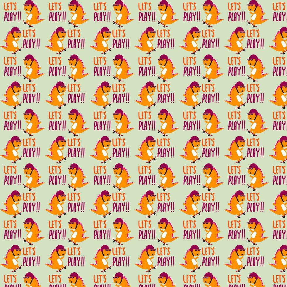 cute dinosaur vector pattern for tee print and background wallpaper