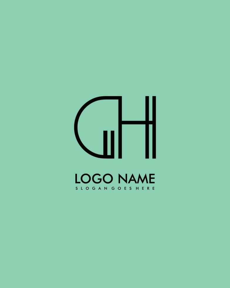 GH Initial minimalist modern abstract logo vector