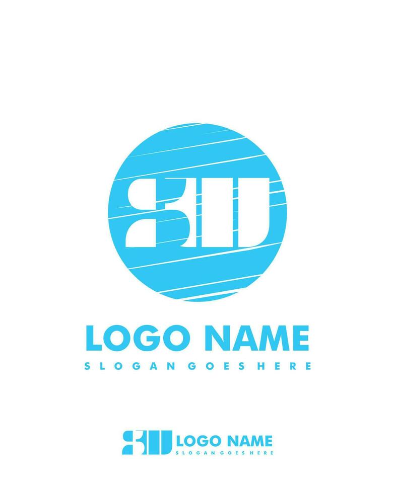 Initial SW negative space logo with circle template vector