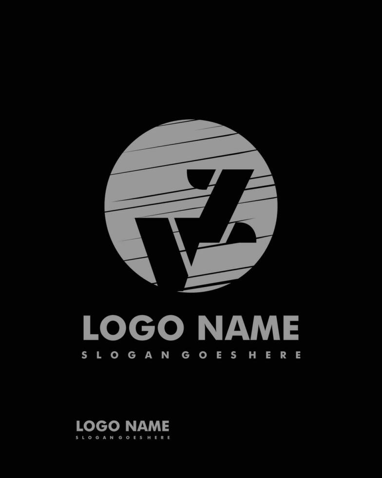 Initial VZ negative space logo with circle template vector