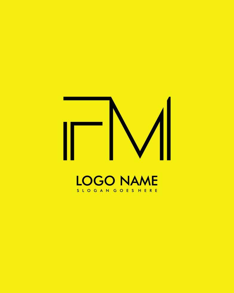 FM Initial minimalist modern abstract logo vector