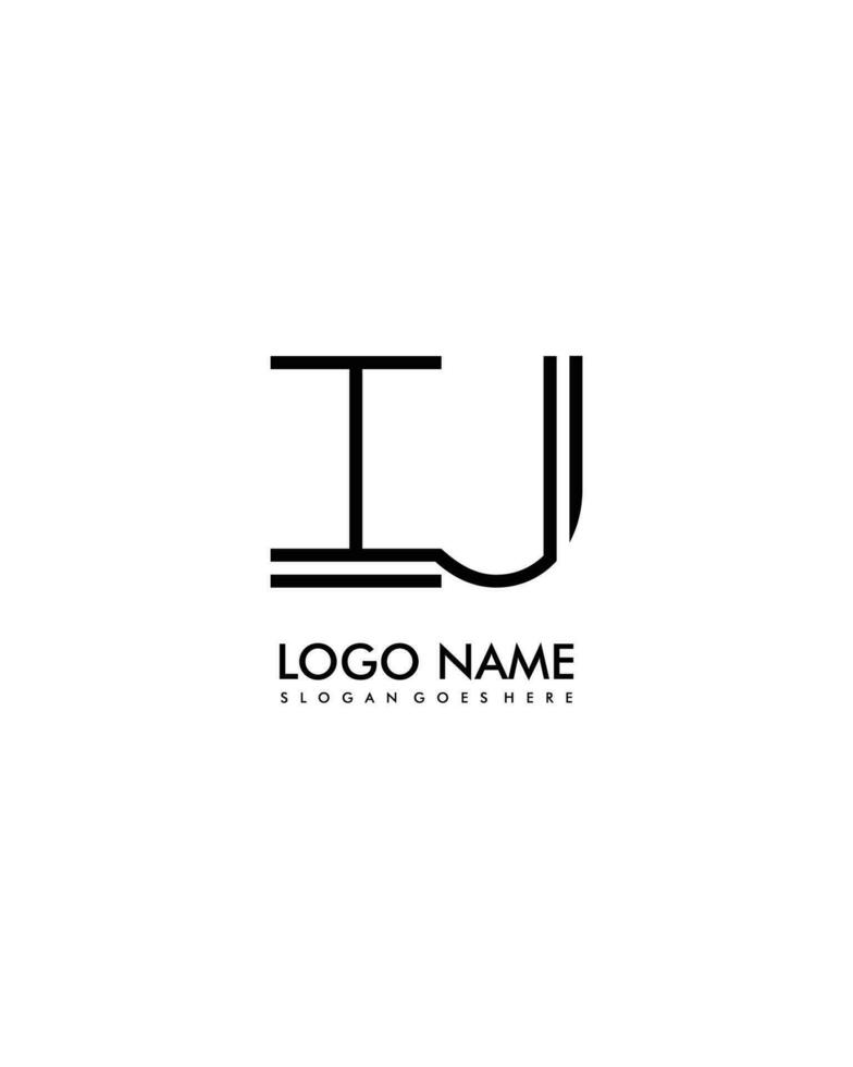 IJ Initial minimalist modern abstract logo vector
