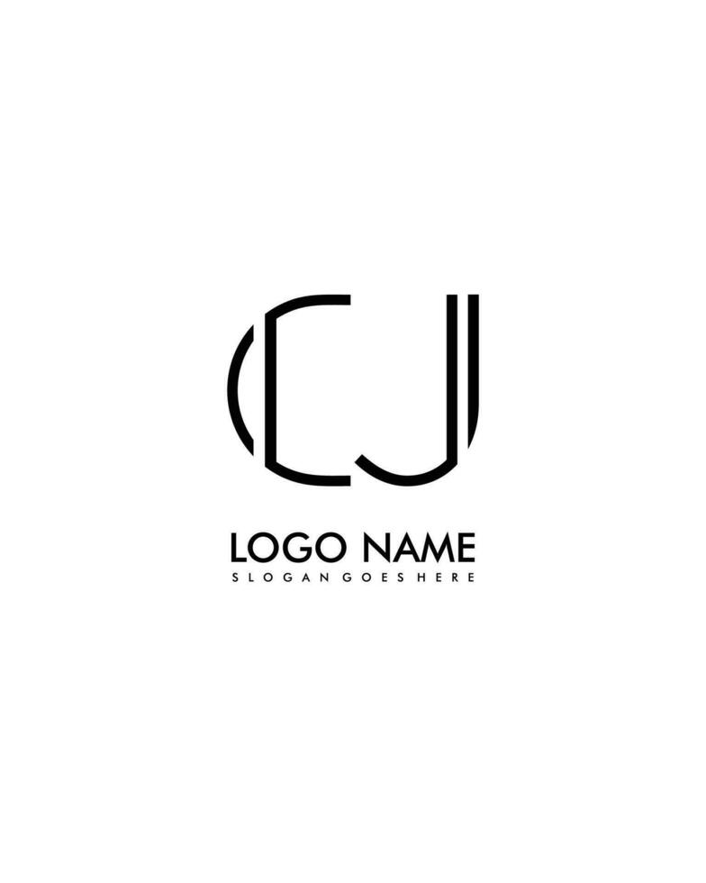 CJ Initial minimalist modern abstract logo vector