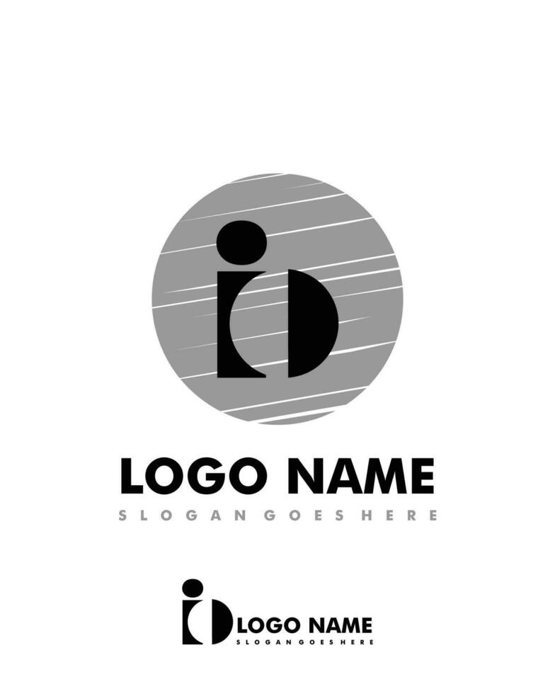 Initial IO negative space logo with circle template vector