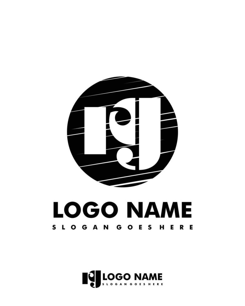 Initial RG negative space logo with circle template vector