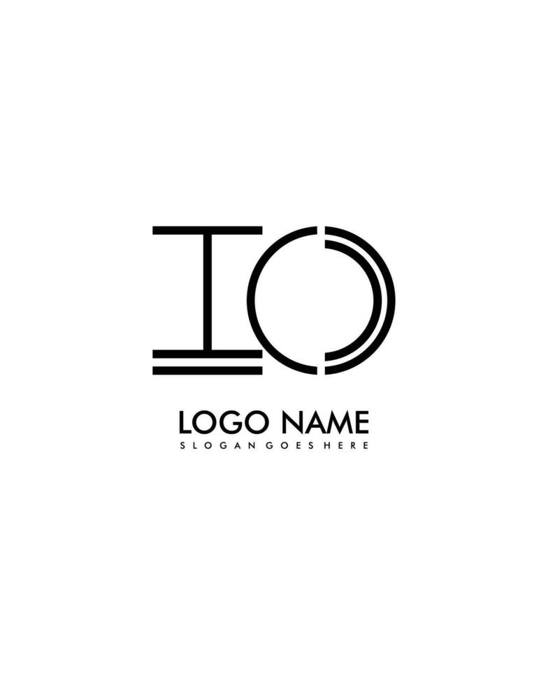 IO Initial minimalist modern abstract logo vector