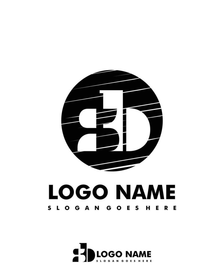 Initial SB negative space logo with circle template vector