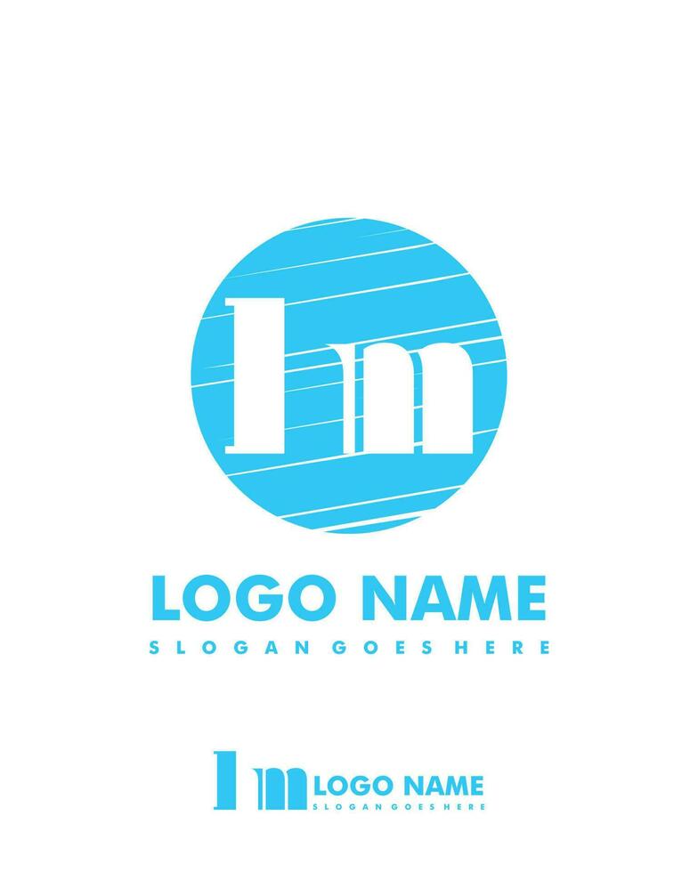 Initial HM negative space logo with circle template vector