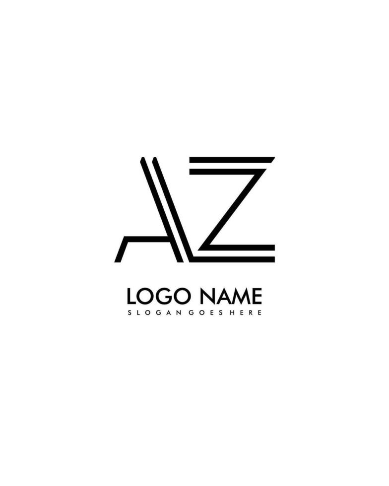 AZ Initial minimalist modern abstract logo vector