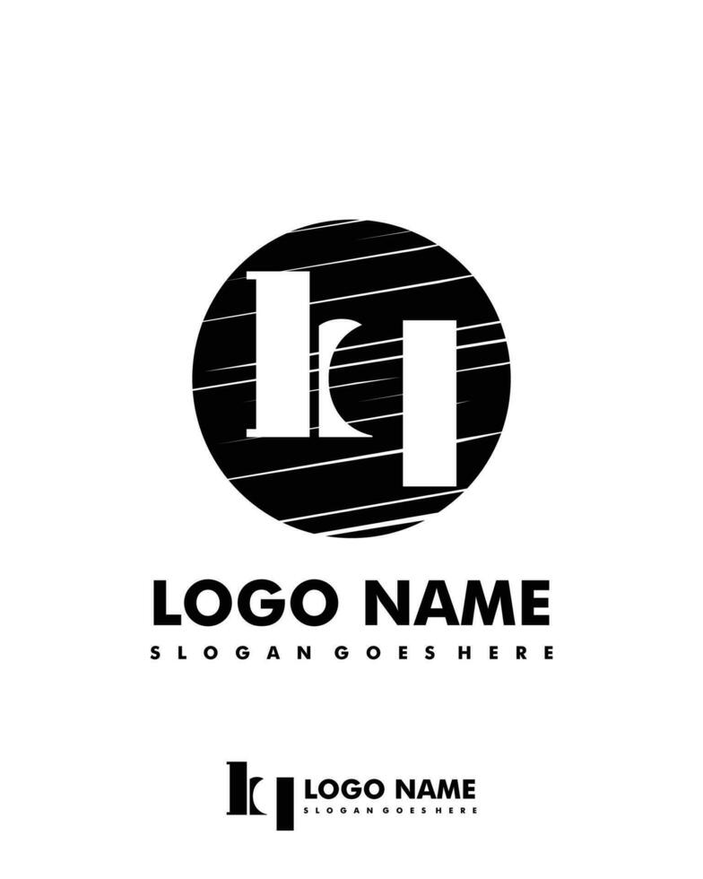 Initial HQ negative space logo with circle template vector