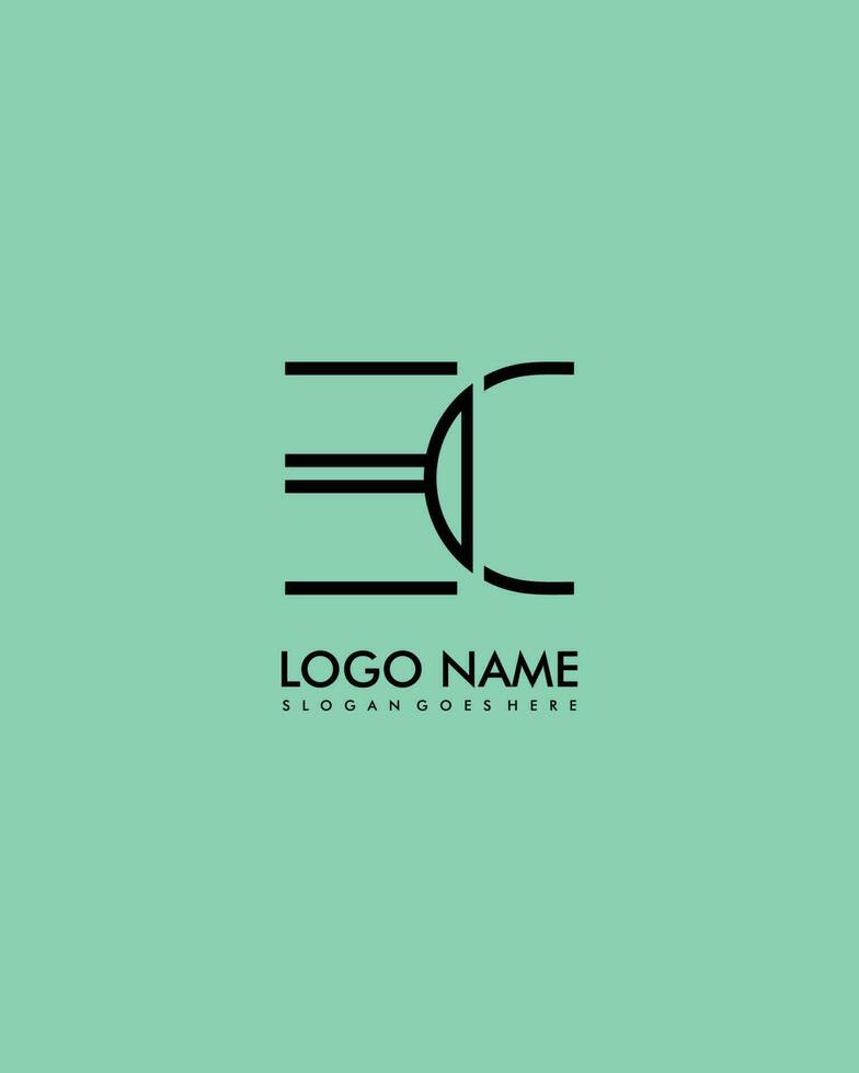 EC Initial minimalist modern abstract logo vector
