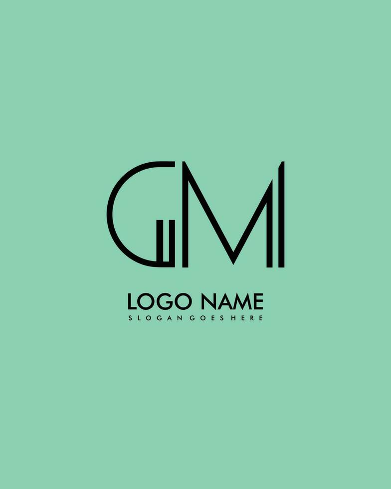 GM Initial minimalist modern abstract logo vector