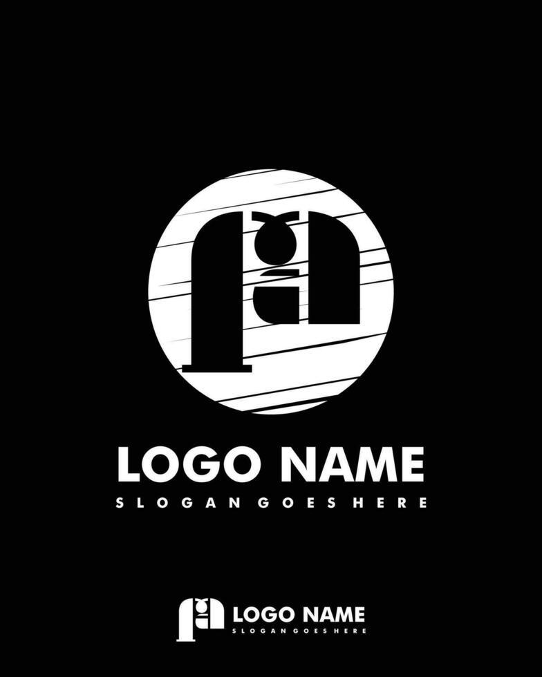Initial FA negative space logo with circle template vector