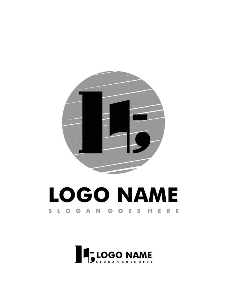 Initial LT negative space logo with circle template vector