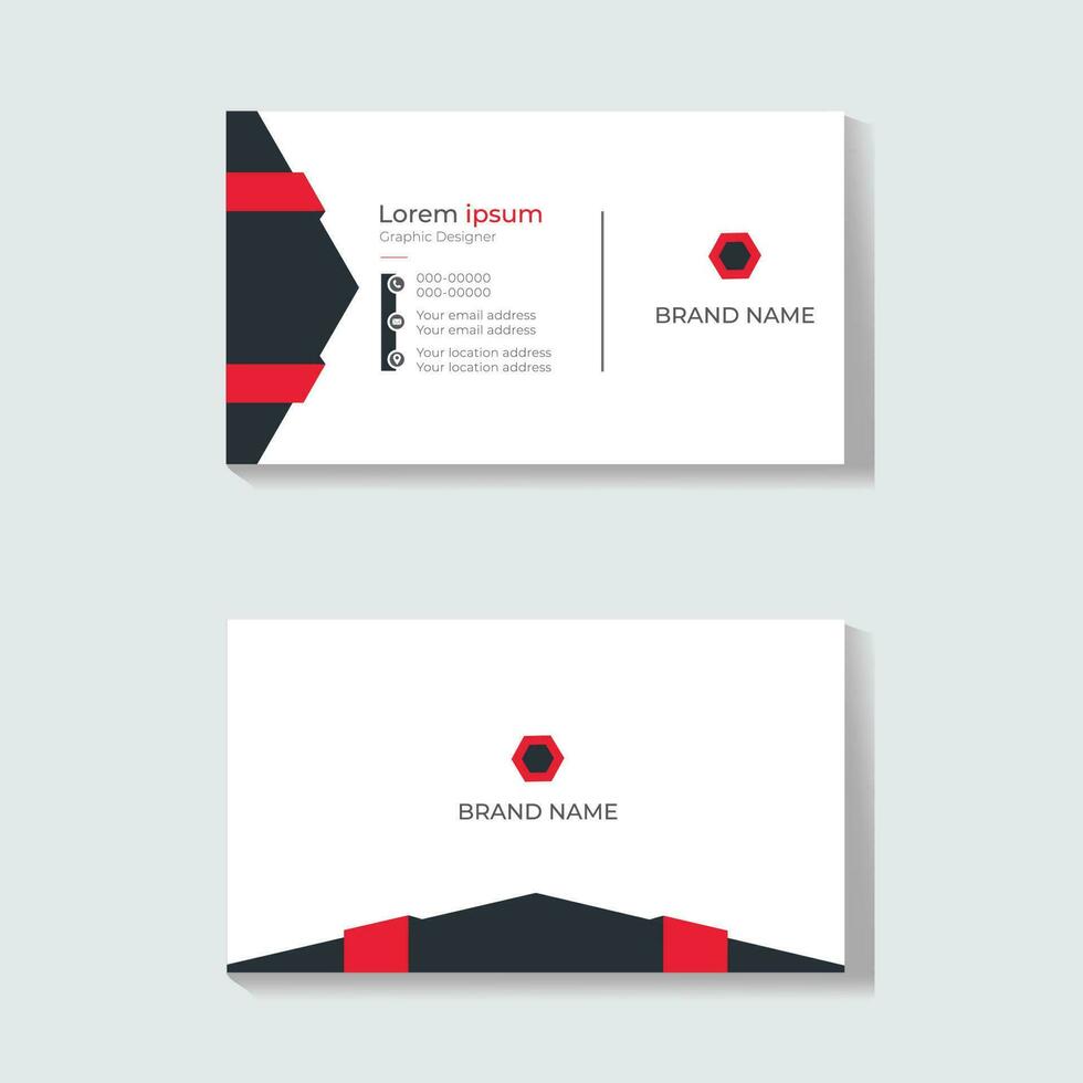 Red Stylish Business Card Template design vector