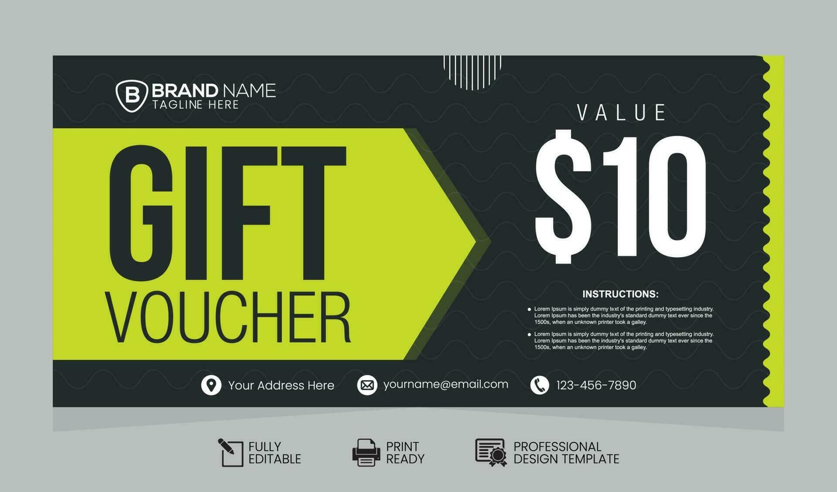 Vector Gift Voucher Design Template