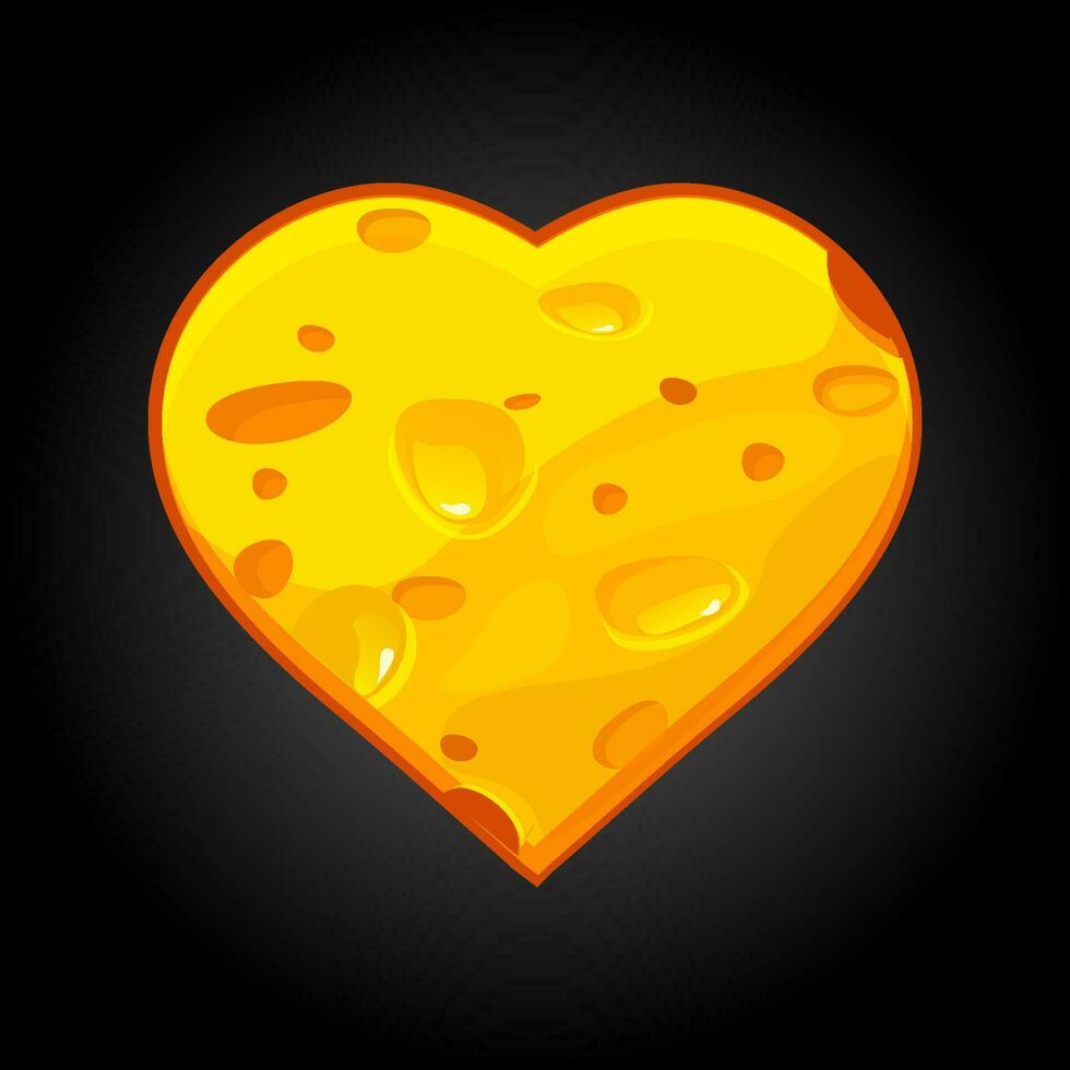 Heart Suit Symbol in cheese texture. Cartoon spades icon. vector