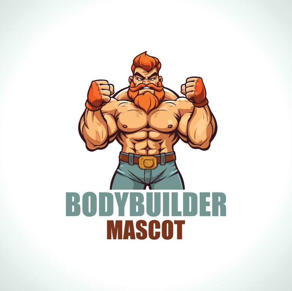 cuerpo constructor mascota logo diseño vector