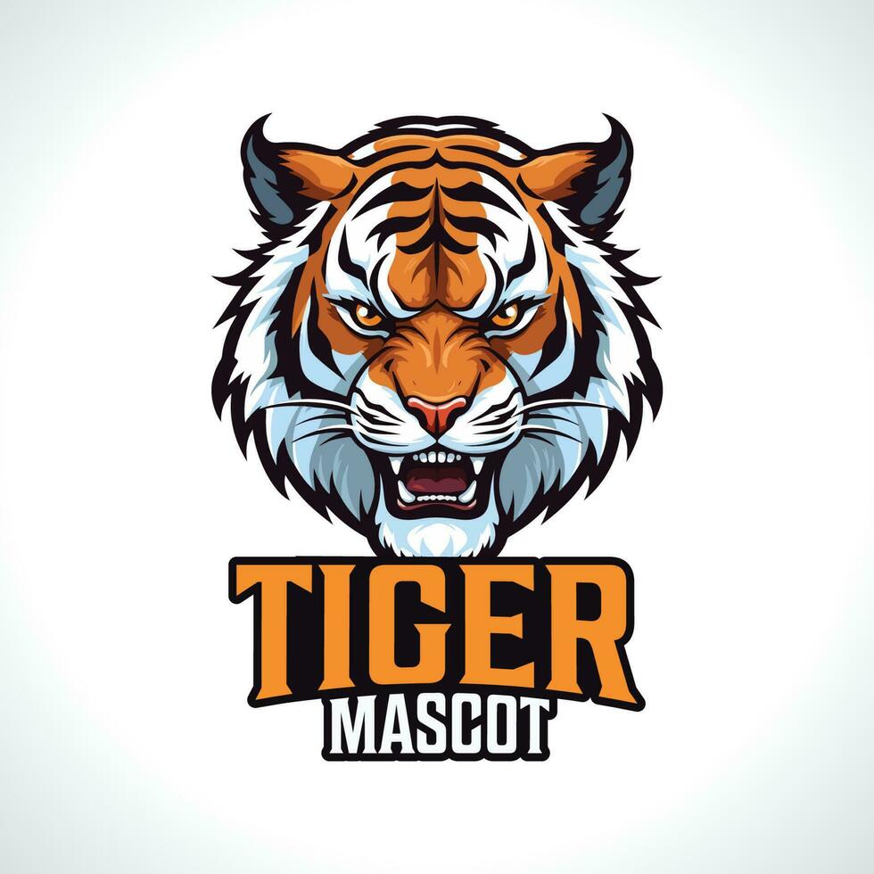 diseño del logotipo de la mascota del tigre vector