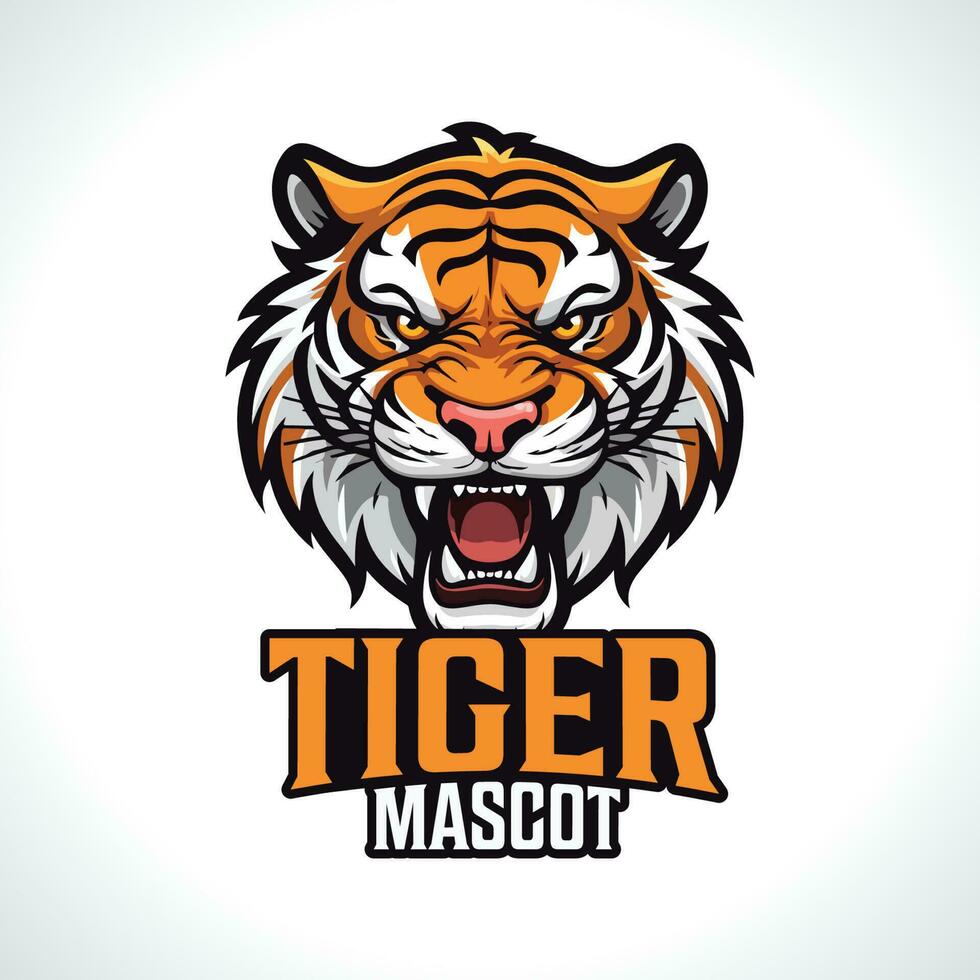 diseño del logotipo de la mascota del tigre vector