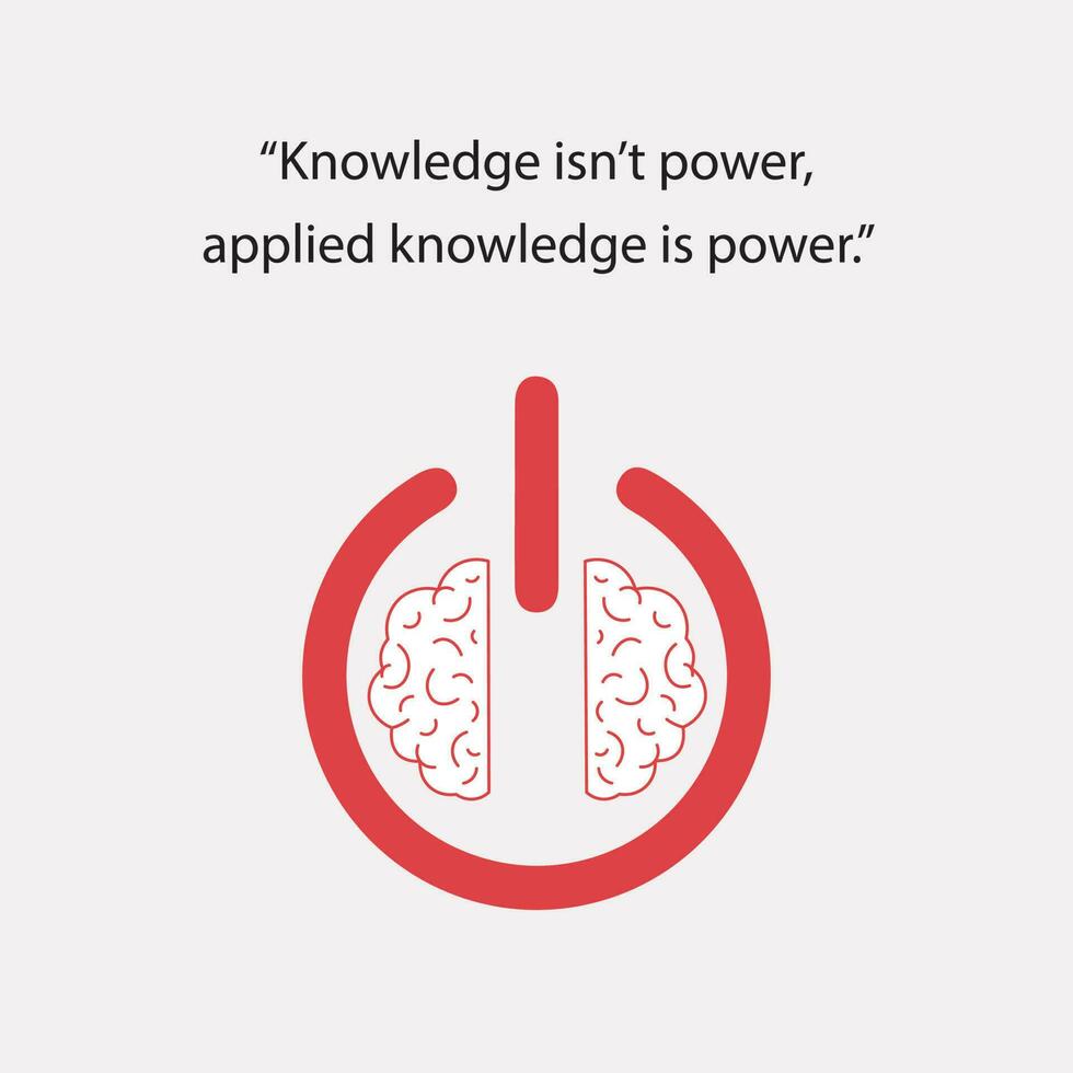 APPLIED KNOWLEDGE IS POWER Vector Illustration Graphic