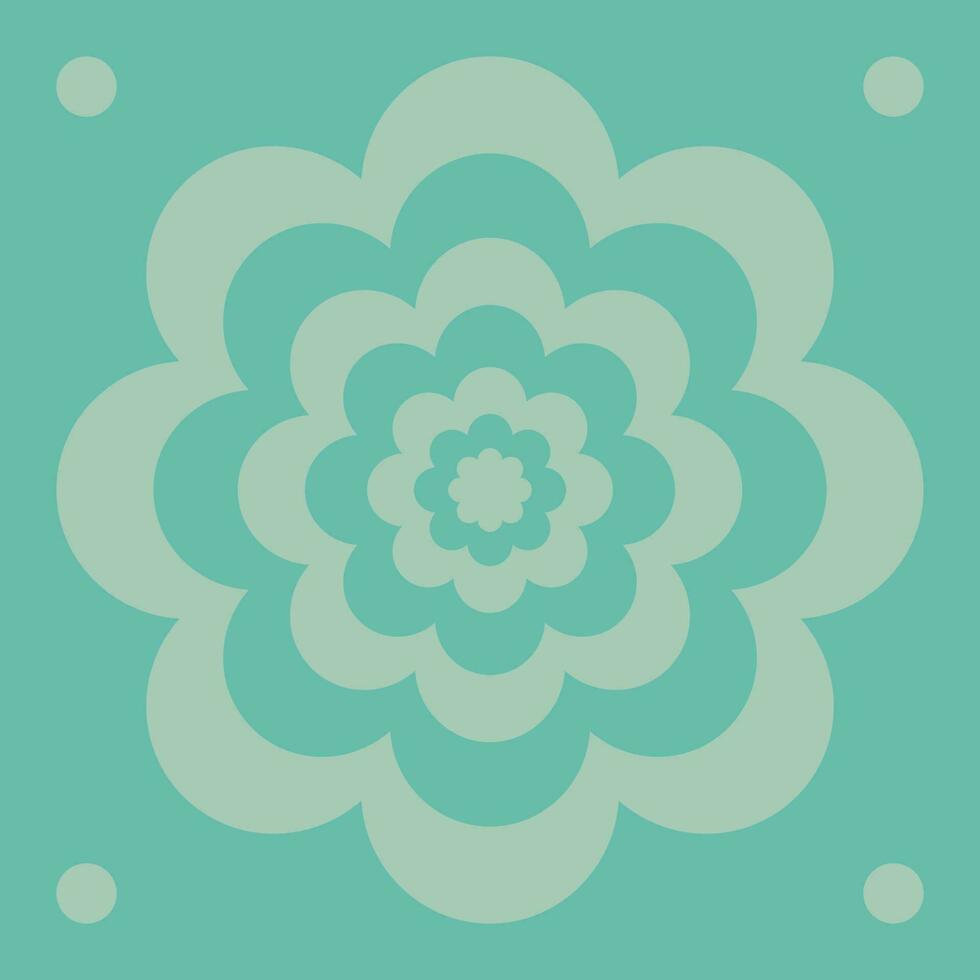 Modern Floral Background of Green Color for Ads and Social Media Post, Square Composition. Design Template With Flower Shape Placed in Center vector