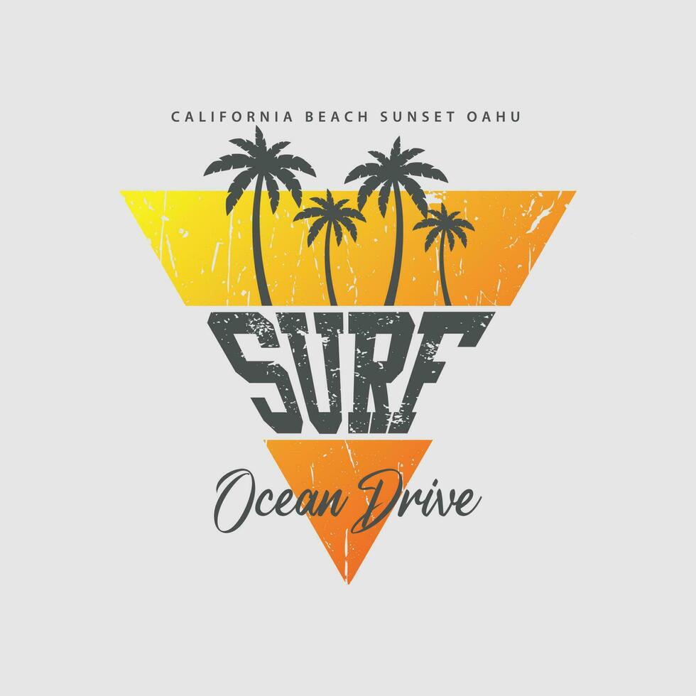 California beach t-shirt and apparel design vector