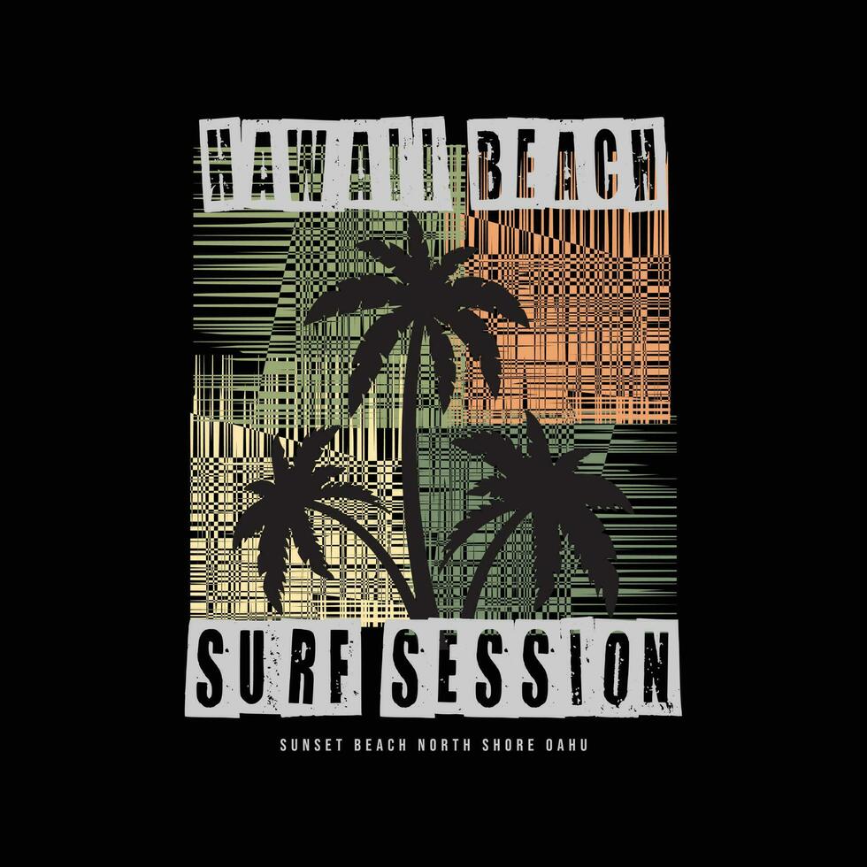 Hawai vector ilustración y tipografía, Perfecto para camisetas, sudaderas con capucha, huellas dactilares etc.