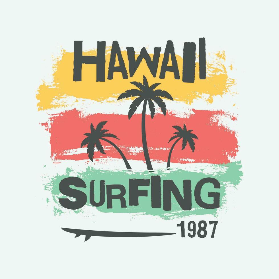 hawaiivector ilustración y tipografía, Perfecto para camisetas, sudaderas con capucha, huellas dactilares etc. vector