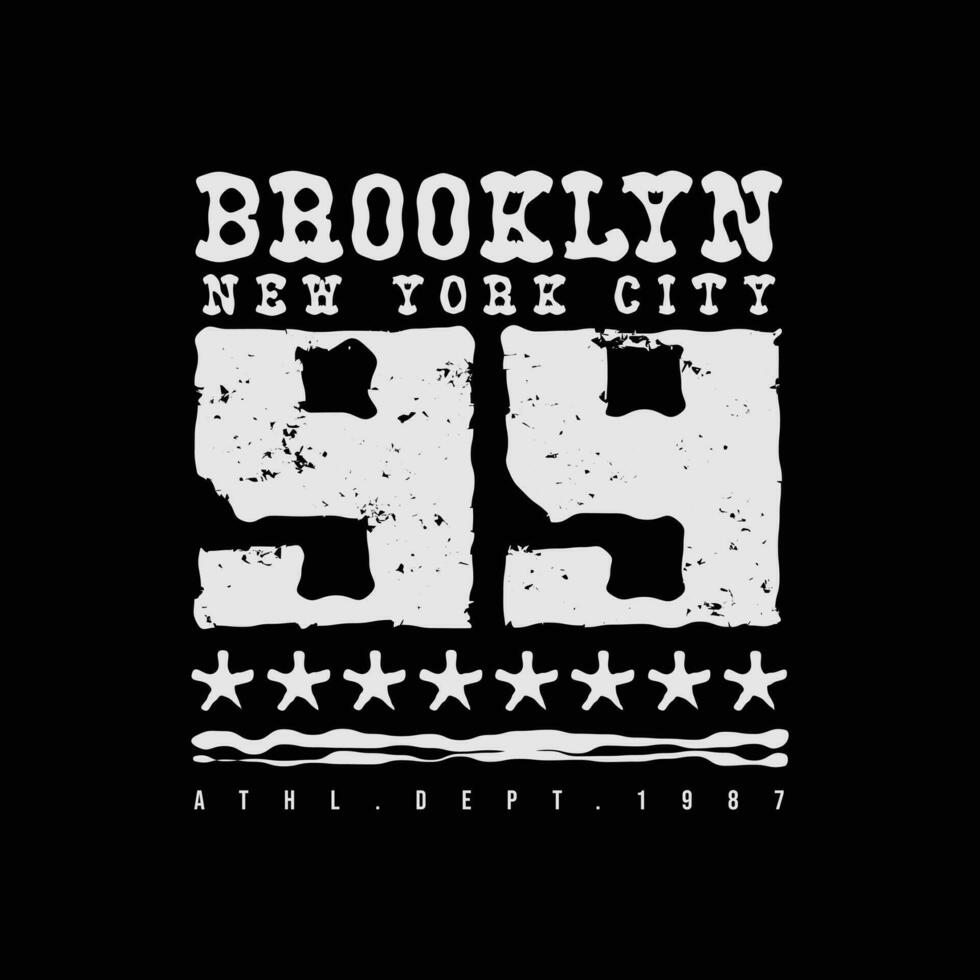 Vector illustration on the theme of New York City, Brooklyn. Stylized American flag. Typography, t-shirt graphics, poster, print, banner, flyer, postcard