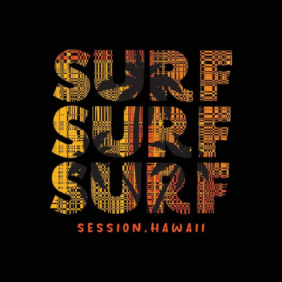 Hawaii surfing beach illustration typography. perfect for t shirt design vector