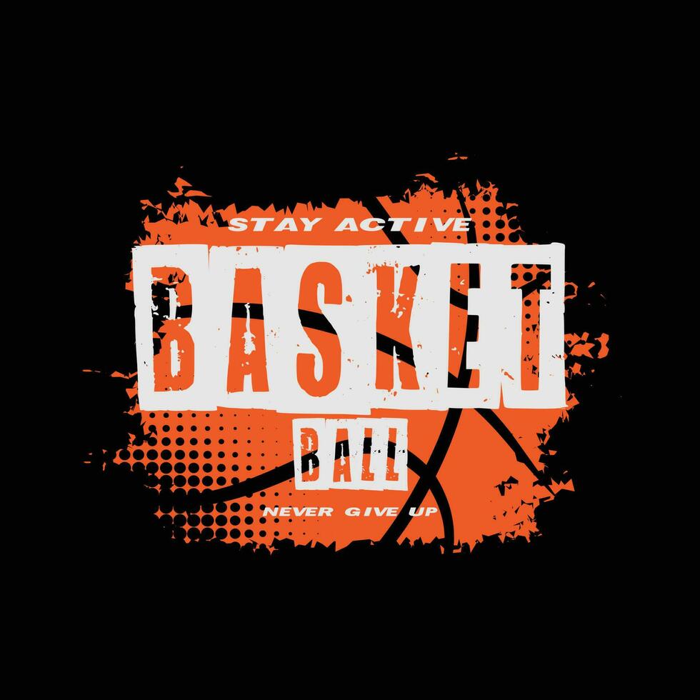 tipografía de ilustración de baloncesto. perfecto para el diseño de camisetas vector