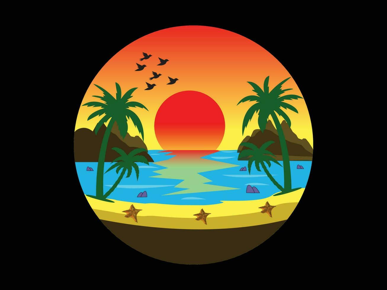 Summer Holiday T-shirt Design Illustration, vector