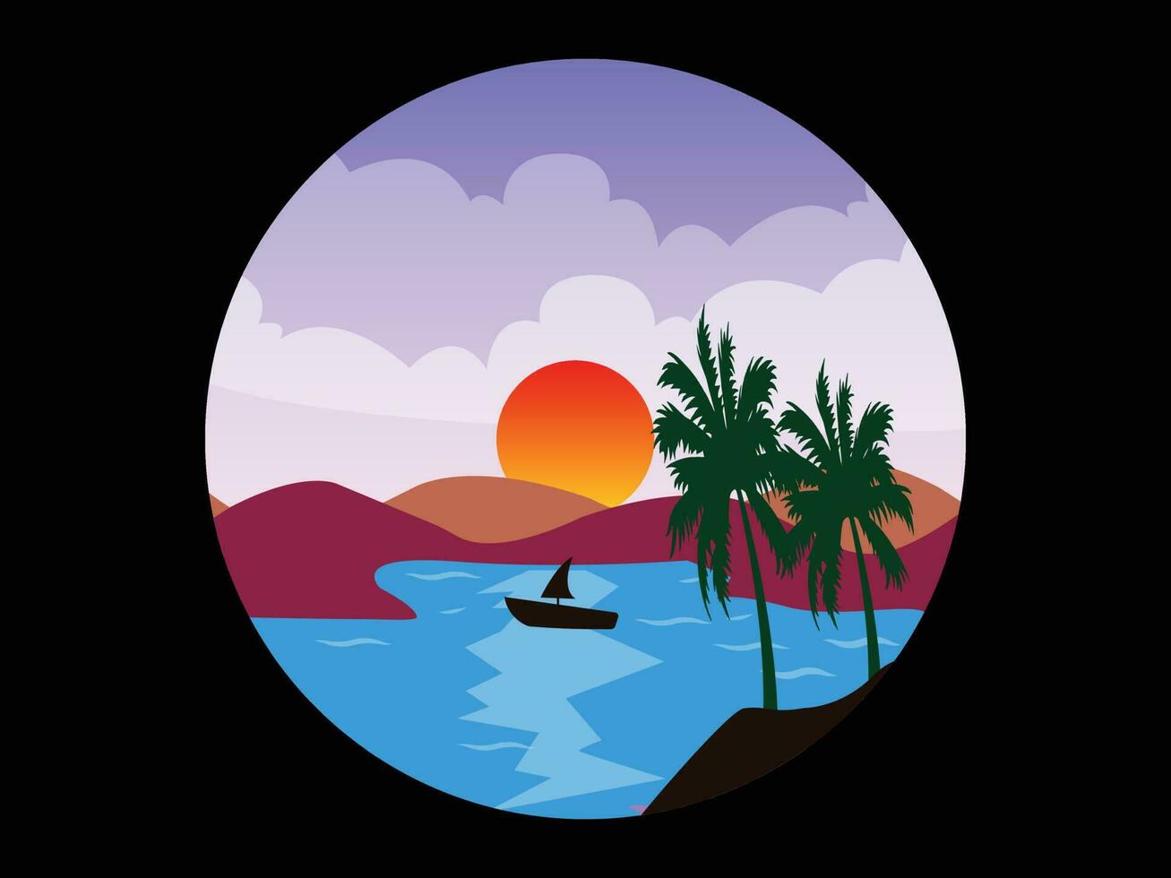 Summer Holiday T-shirt Design Illustration, vector