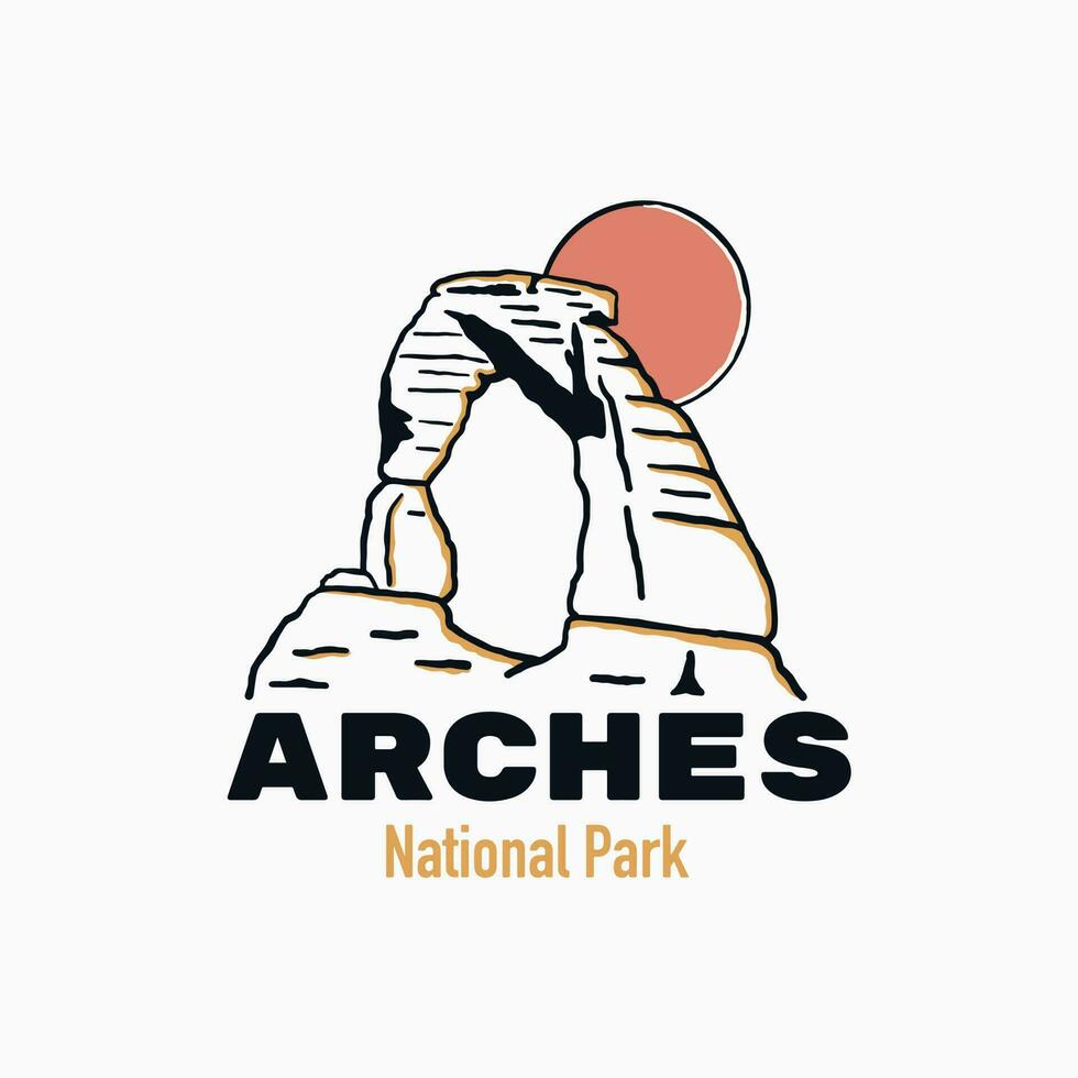 Retro Arches National Park Artistic Graphic T-Shirt Retro Arches National Park Artistic Graphic T-Shirt