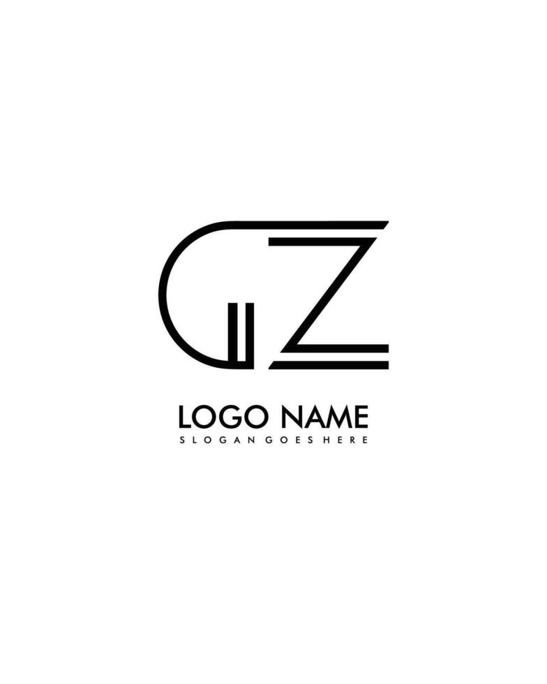 gz inicial minimalista moderno resumen logo vector