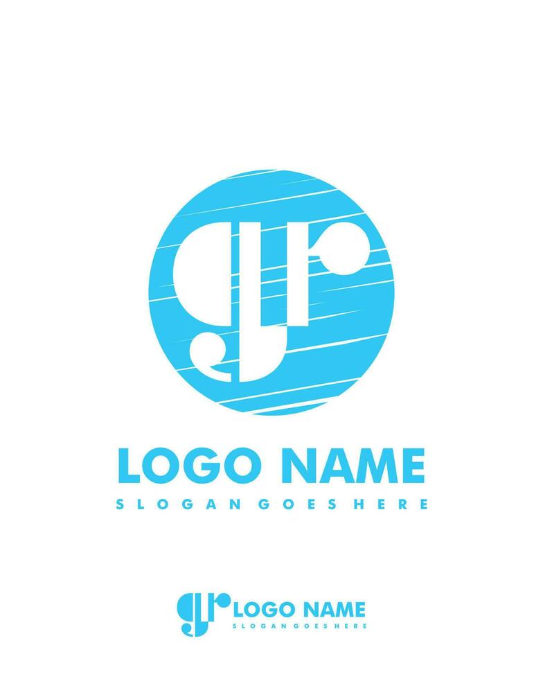 Initial GR negative space logo with circle template vector