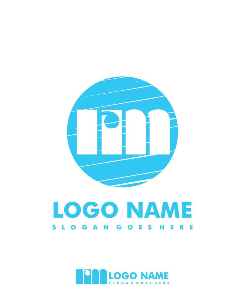 Initial RM negative space logo with circle template vector
