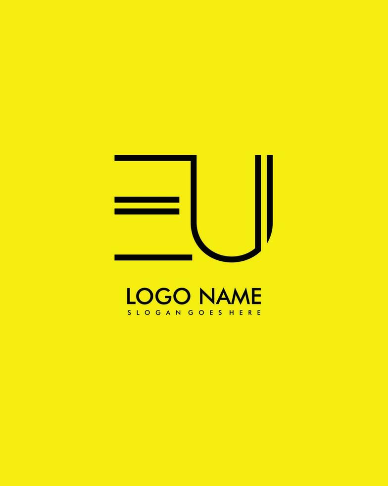 EU Initial minimalist modern abstract logo vector