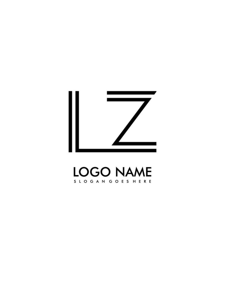 lz inicial minimalista moderno resumen logo vector