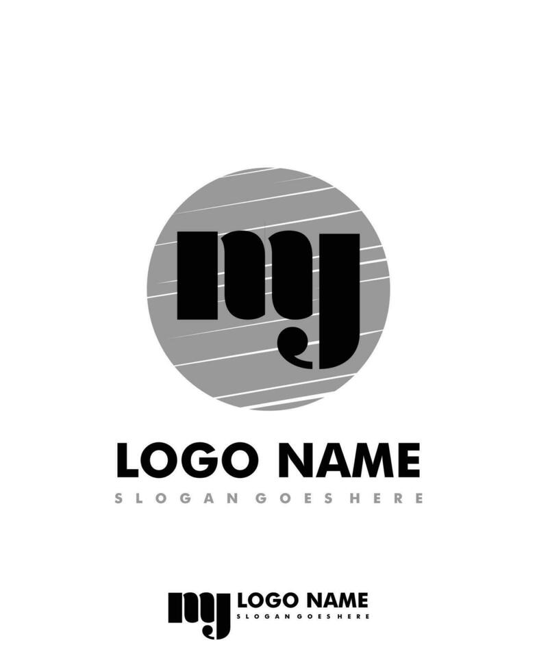 Initial MY negative space logo with circle template vector