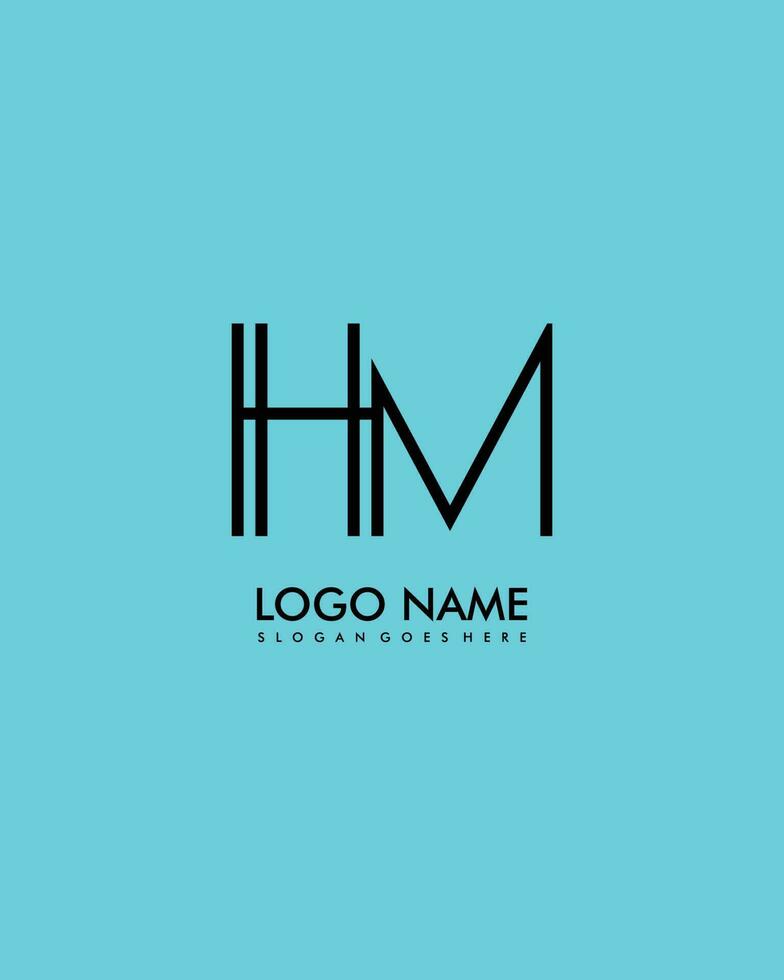 HM Initial minimalist modern abstract logo vector
