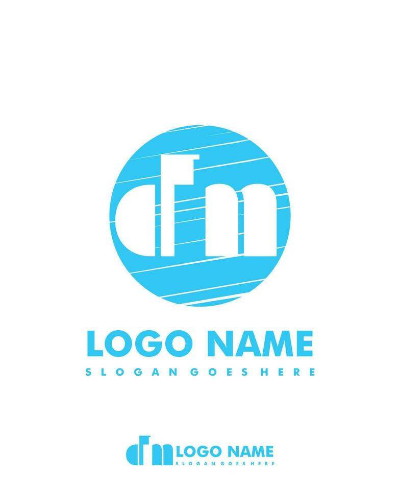 Initial DM negative space logo with circle template vector