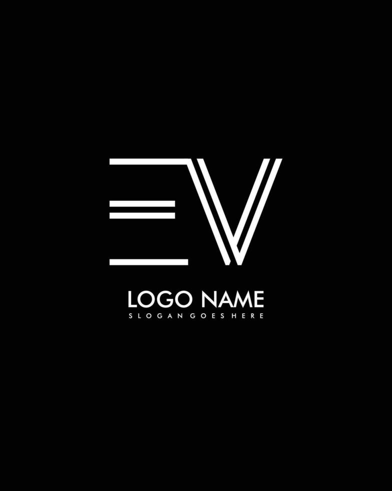 EV Initial minimalist modern abstract logo vector